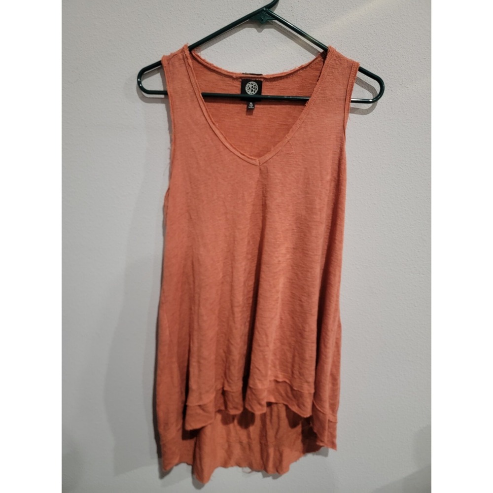 Bobeau Burnt Orange‎ Sleeveless Tank Top, Distressed Women's Size XL